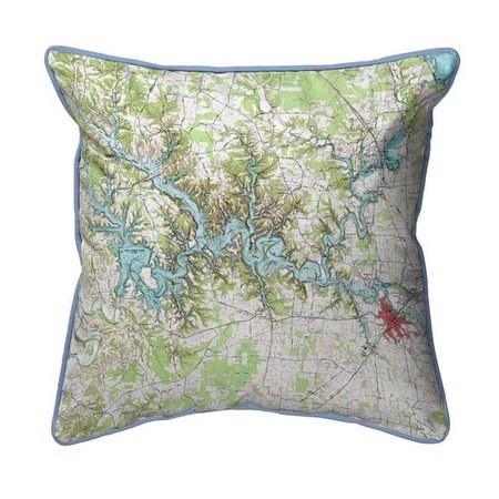 Betsy Drake Betsy Drake HJ613 18 x 18 in. Tims Ford Lake; TN Nautical Map Large Corded Indoor & Outdoor Pillow HJ613